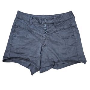 Black Heart Hot Topic Black High Rise Denim Shorts Goth Emo Rave Juniors Size 3